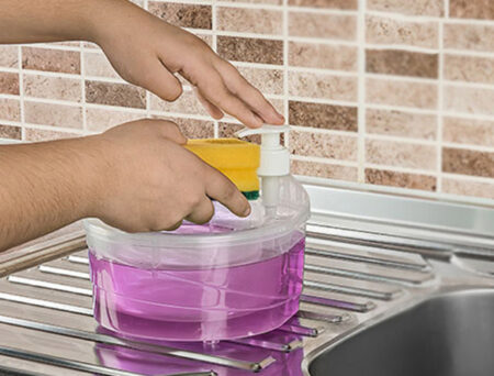 Liquid Soap Dispenser With Pump & Sponge