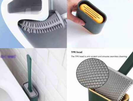 Toilet Cleaning Brush Flexible Silicone Wall Mounted